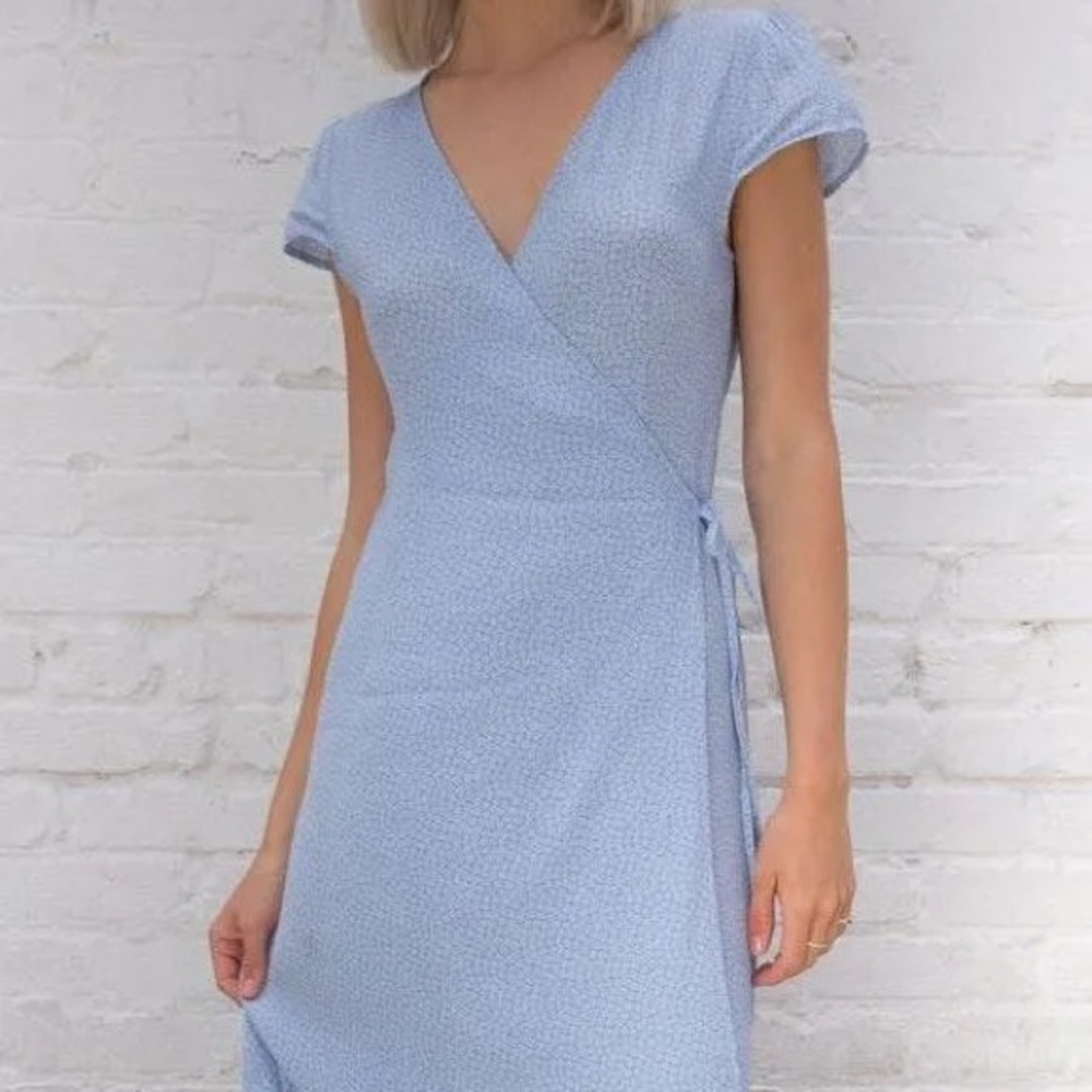 NWOT Blue Floral Robbie Brandy Melville Wrap Dress